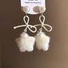 Plush Pendant Winter Bow Star Earrings Stars Y2K Drop Earrings  Autumn and Winter