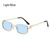 1PC Metal Half Frame Sun Glasses Small Square Women's Sunglasses Vintage Shades Trendy Narrow Hip Hop Eyewear
