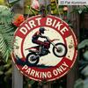 2D Flat 1pc, 8x8 in, Printed Aluminum Metal Signage, Motocross Exclusive Parking Area Theme Decoration, Suitable for Door Decoration, Wall, Home