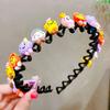 Braided Double Bangs Hairpin Hairband Colorful Flower Kids Teeth Headband  Headwear