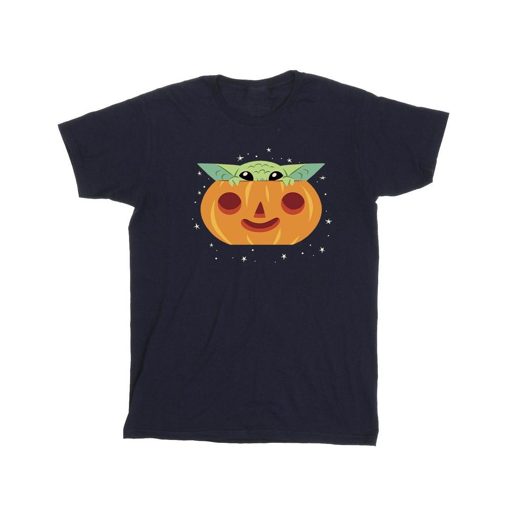 Star Wars Mens The Mandalorian Grogu Pumpkin T-Shirt