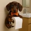 Cute Dog Toilet Paper Holder Wall Mount Resin Dog Roll Paper Organizer Bathroom Kitchen Paper Towel Tissue Dispenser Decoration