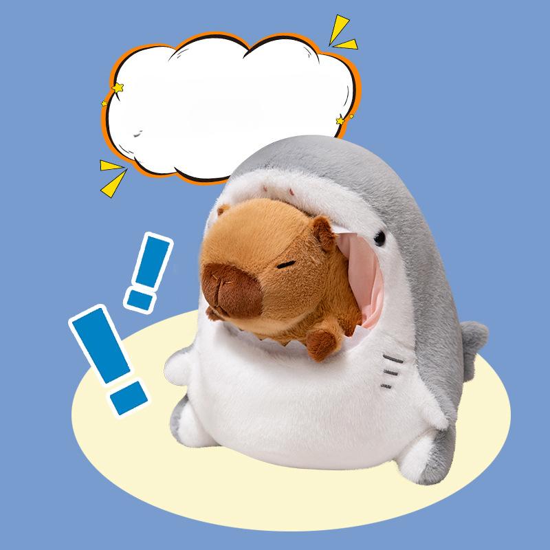 Акула плюшевая игрушка Капибара Кукла Creative Shark Merge Plush Dolls