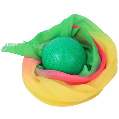 Удлиненная цветная лента из пряжи для упражнений тай-чи, мягкая сила, реквизит для выступлений с шелковым шаром(Зеленый клубок цветной пряжи 1,5 м