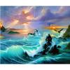 5D DIY Diamond Painting "Lighting Sea" 3D Embroidery Cross Stitch Mosaic Painting Decor