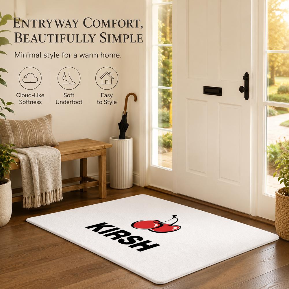 Trendy K-kirsh Brand Floor Mat Cozy Minimalist Flannel Area Rug Anti-Slip Washable Bedroom Living Room Decor
