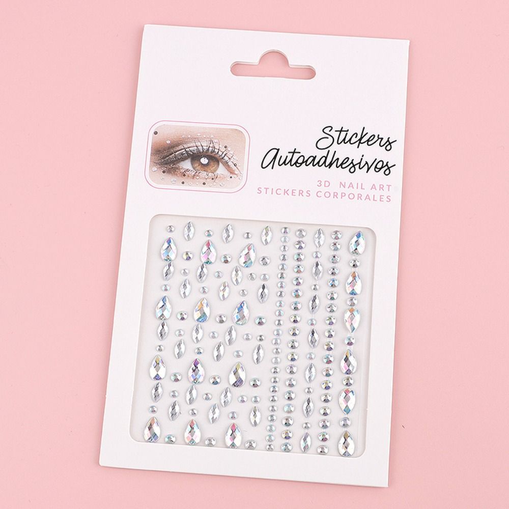 Кристальная радуга, драгоценные камни для лица, ювелирная наклейка с бриллиантами, сценическое украшение, 3D украшение для нейл-арта