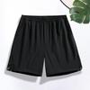 Yousheng Men Shorts Solid Color Design Elastic Waist Sport Shorts with Pockets Breathable Casual Style Shorts