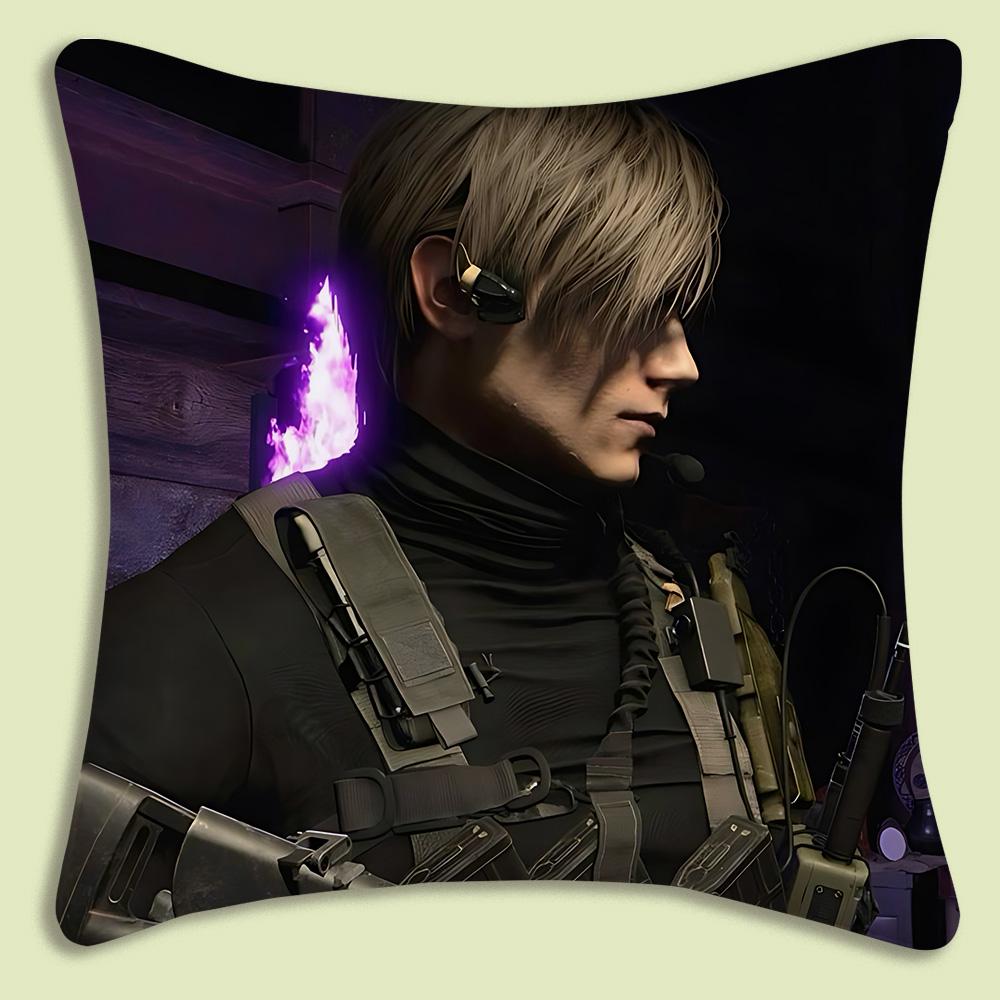 Pillow Covers Cartoon Leon Kennedy Sofa Decorative Home Doublesided Printing Short Plush Cute Cushion Cover