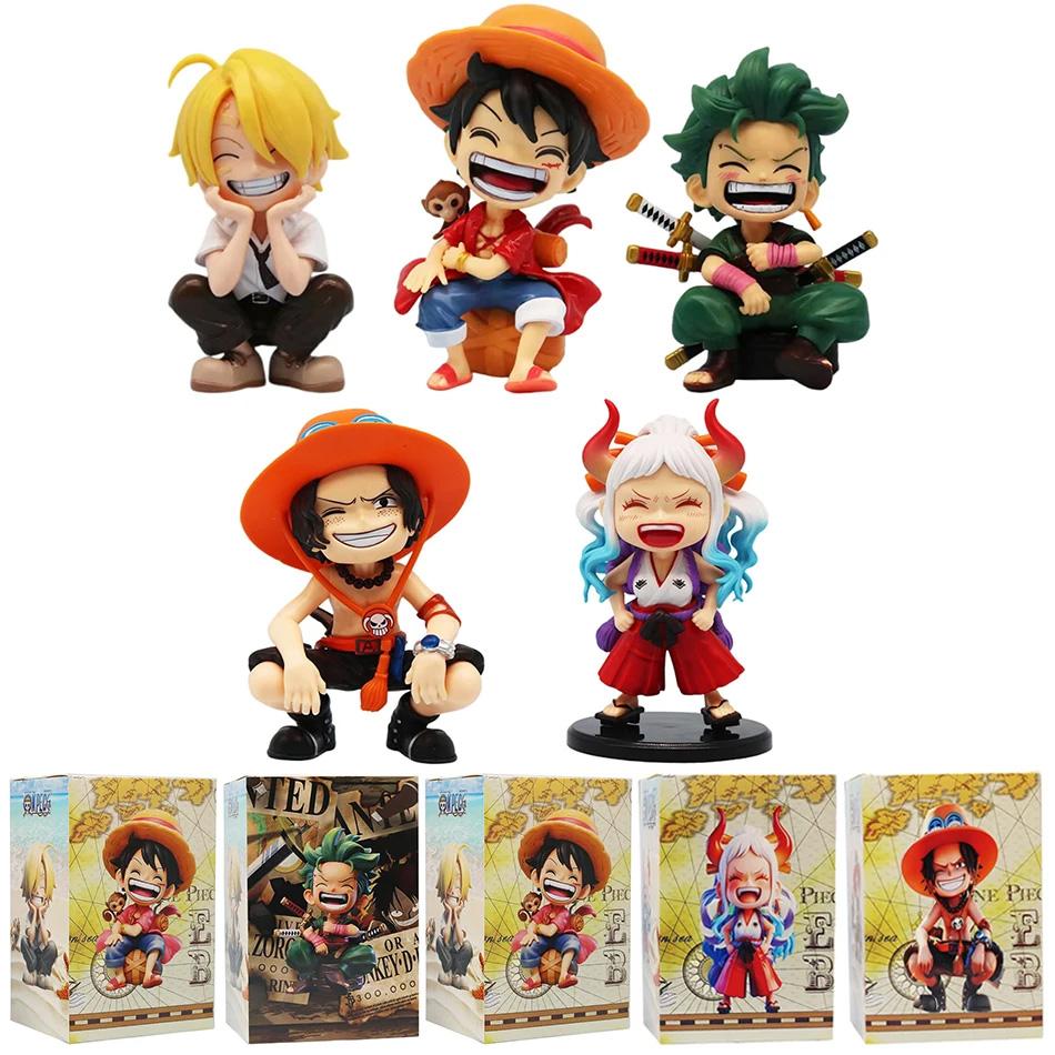 One Piece Портативный Луффи Зоро Портгас Д. Эйс Сидящая Ямато Q-Версия Модный Игровой Мультяшный Аниме Украшение для Автомобиля Периферийные Подарки