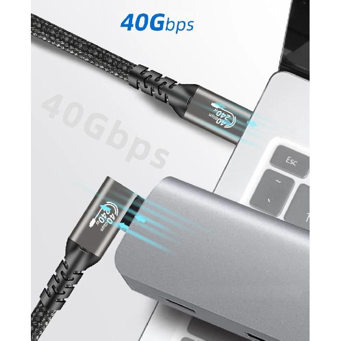 USB 4 Thunderbolt 4 Elbow USB Cable 40Gbps PD240W 5A 8K Type C Cable Data Transfer Fast Charging For M1 Macbook VR Oculus Quest