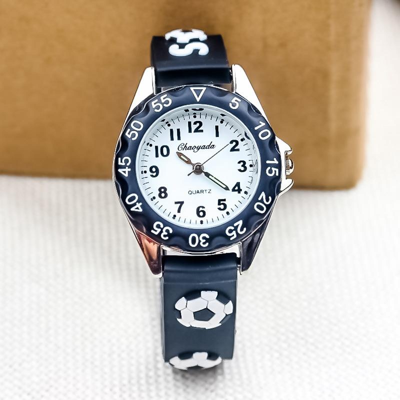 Детские 3D футбольные кварцевые часы для мальчиков, студенческие спортивные водонепроницаемые часы для спорта на открытом воздухе