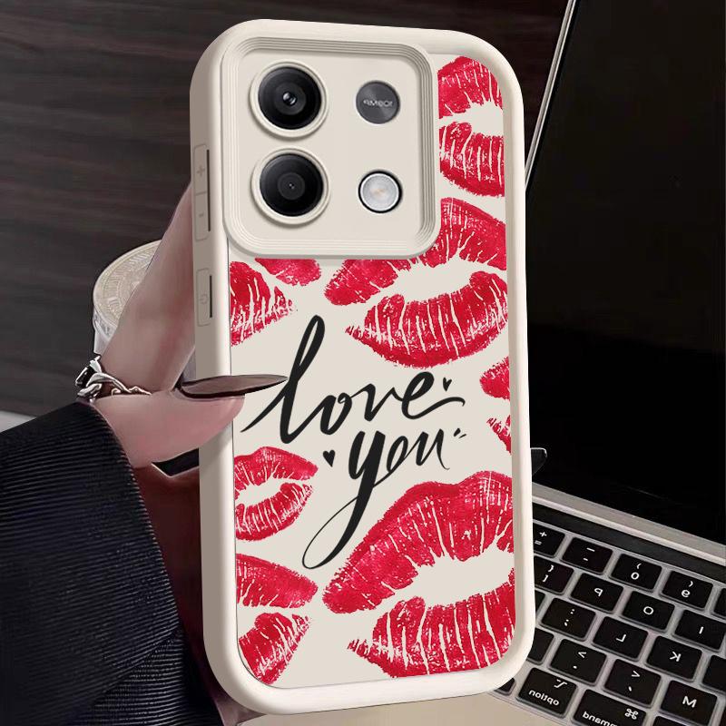 Для Xiaomi 14t 13t Poco X6 F6 X5 Pro Redmi Note 14 13 12 11 10 Pro Kiss Lips Pattern противоударный силиконовый мягкий защитный чехол для линз от падения
