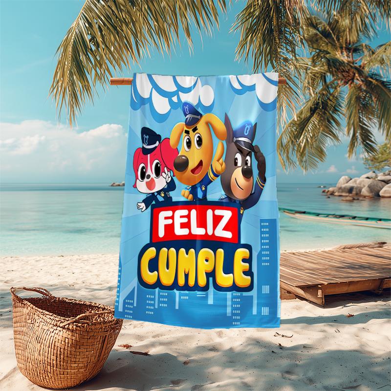 1Pc Police Party Celebration Beach Towel Microfiber Beach Towel Thin Absorbent For Beach Swimming Yoga Bath Sports 0917146