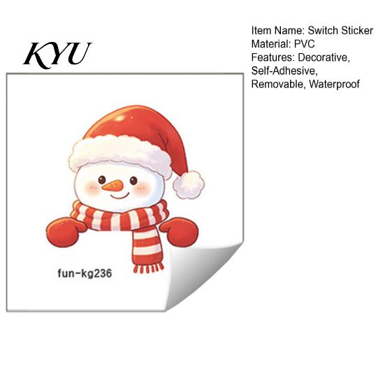 Small Holiday Gift Christmas Snowman Switch Stickers, PVC Waterproof Light Decals for Square Power Switches & Adhesive Plate Socket Panels, Removable