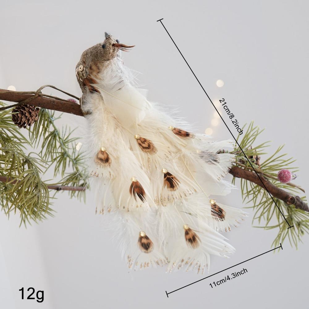 Shimmering Simulated Peacock Foam Christmas Tree Ornaments Christmas Peacock Decoration Xmas Gift