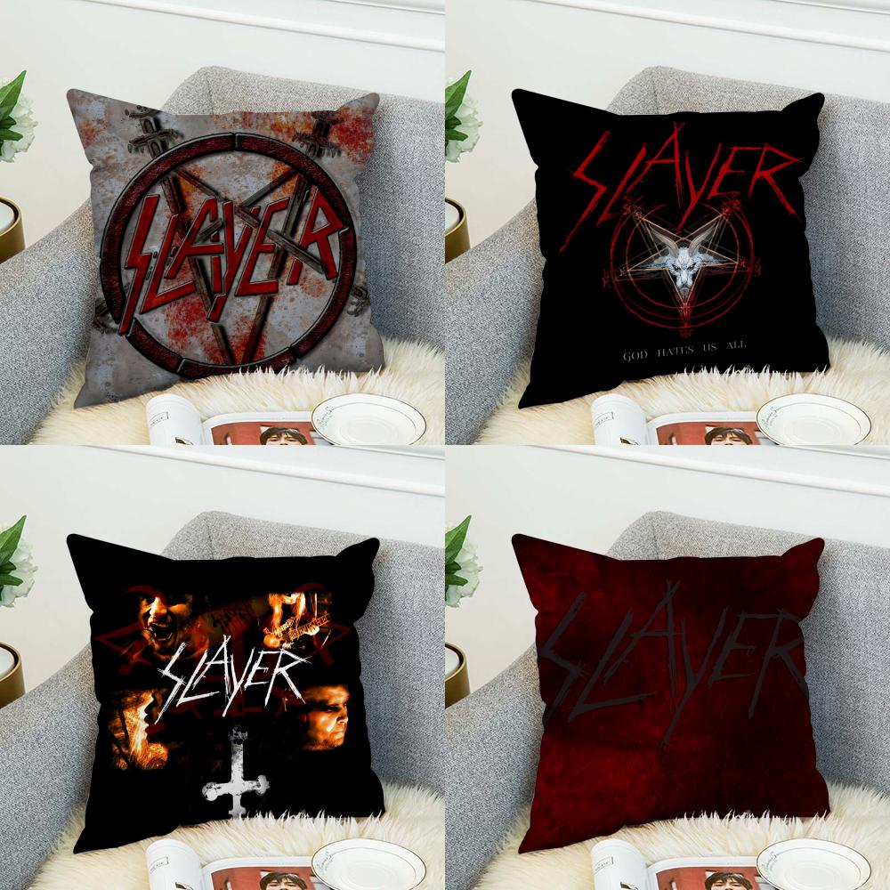 Band SSlayer Pillow Case For Car Sofa Decorative Home Doublesided Print Plush Square Throw Pillow Cushion Cover