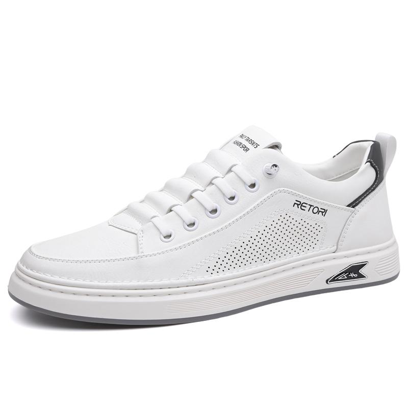 Мода 2025 Новые кожаные мужские слипоны Ручная работа Повседневная обувь Мужские кроссовки на шнуровке для ходьбы Уличная обувь для бега Офисная мужская обувь для скейтбординга