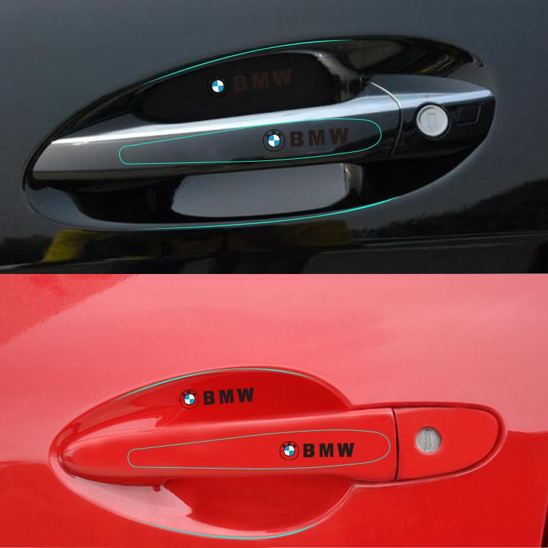 XPOV8 8Pcs Creative Car Sticker Door Handle TPU Protective Film Decals Accessorie For BMW Performance F30 i4 X3 F10 E90 F20 E46 E60 X7