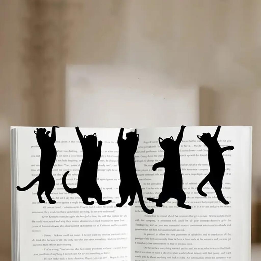 Металлические закладки для книг в виде кошек, набор из 5 штук, креативный дизайн, уникальная форма кошки, для любителей книг, студентов и учителей