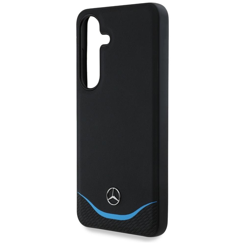 Etui do Samsung Galaxy S25 Mercedes MagSafe Skóra Niebieskie