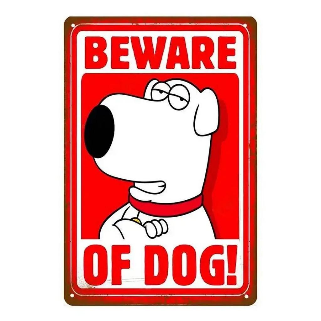 Decor Warning Vintage Metal Tin Signs Beware Dog Kisses Funny Poster Decor for Cafe Garage Bar Pub Club Man Cave Wall Decoration