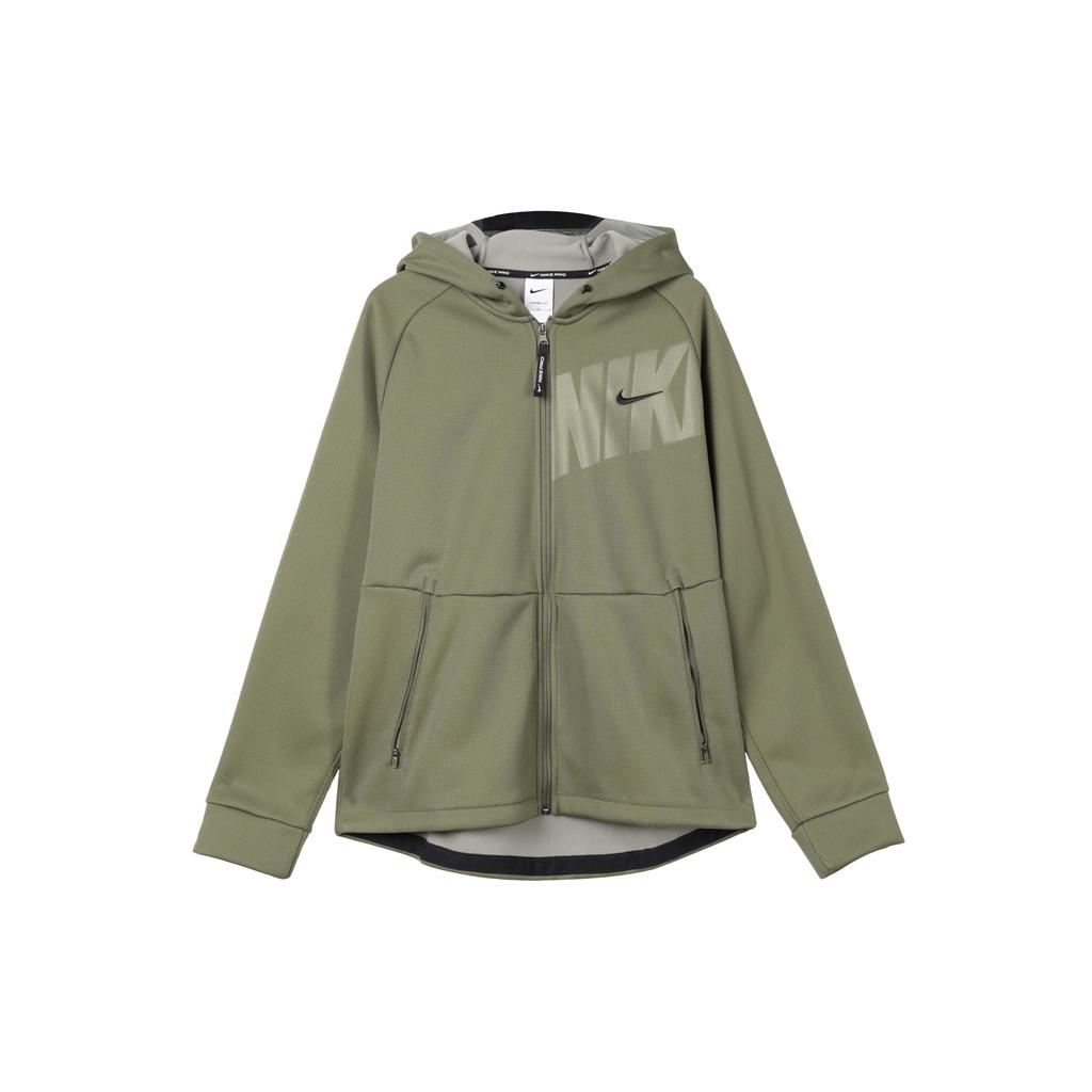 Nike Однотонная повседневная толстовка с капюшоном и молнией с длинным рукавом, мужская толстовка зеленого цвета FN3057-222