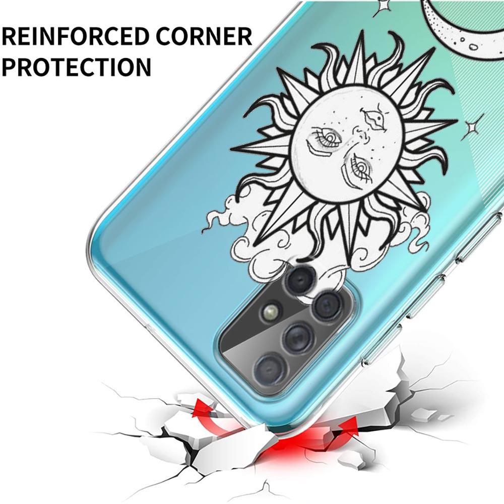 Забавный чехол для телефона Samsung Galaxy A51 с изображением солнца и луны и ангельскими глазками A71 A21S A12 A11 A31 A52 A41 A32 A23 A33 A53 A73 A03S A13 5G