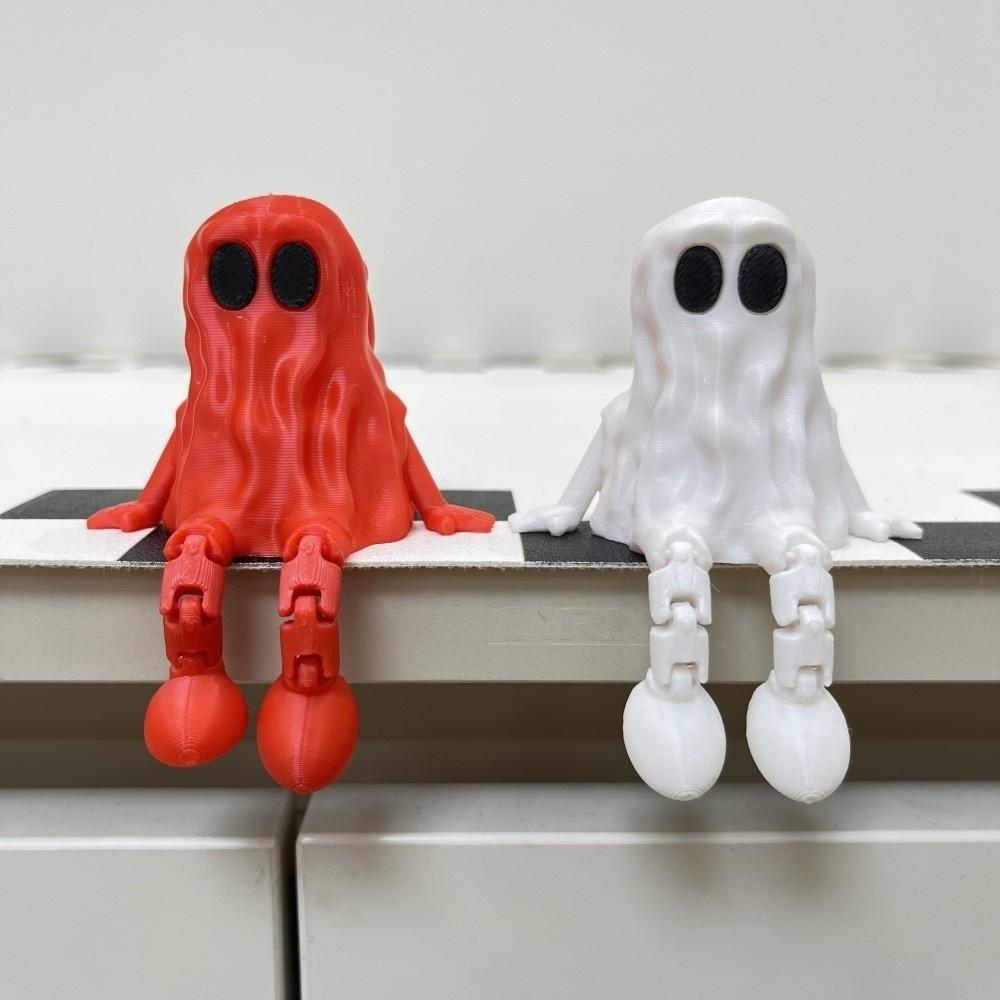 Hand-Painted Ghost Joint Figurines Mini Ghost Statue 3D Printed Ghost Ornament Desktop Display