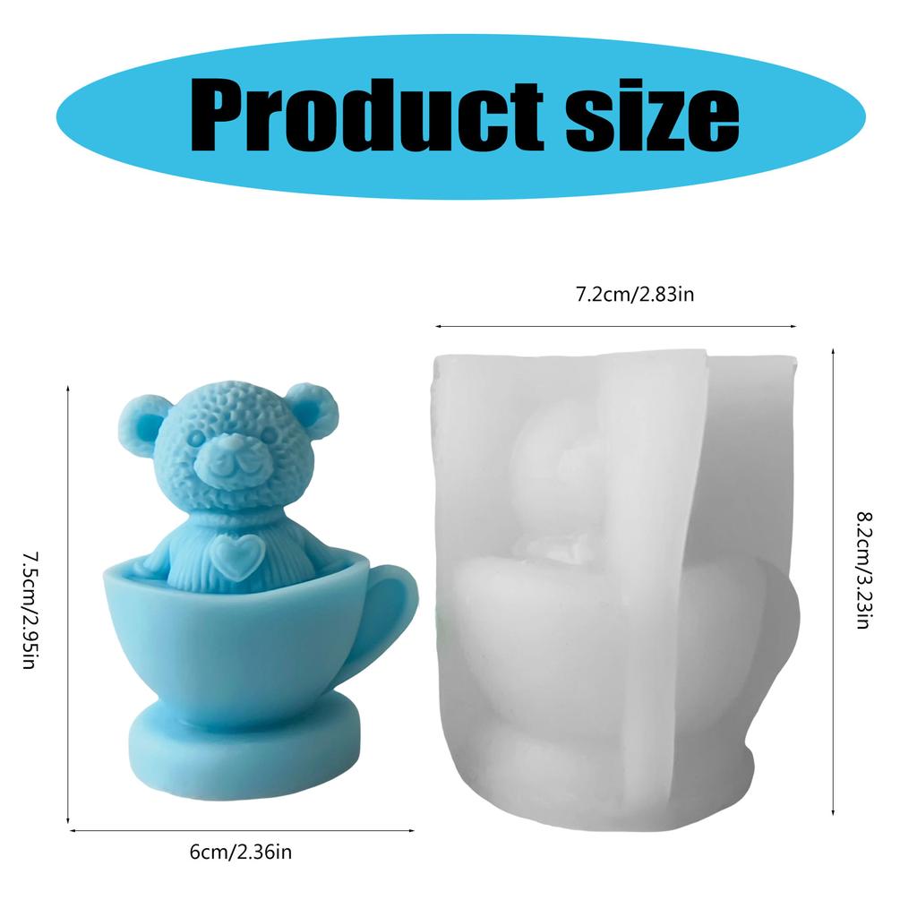Силиконовая форма для свечей в форме медведя, художественная силиконовая форма для свечей в форме медведя для уникальных самодельных свечей