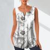 Женские модные рубашки с v-образным вырезом, повседневные топы, футболка, женский жилет с 3D белыми цветами и принтом, блузка без рукавов больших размеров, топы на бретелях