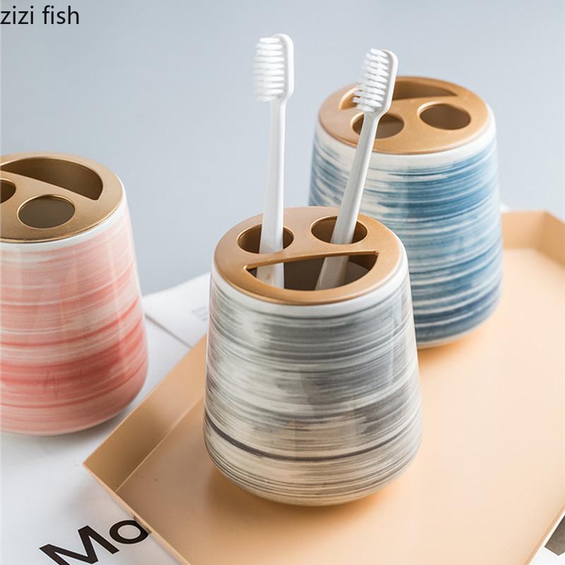 Керамика для домашнего использования, принадлежности для ванной комнаты, стакан для ополаскивателя полости рта, стакан для зубной щетки, ручная роспись, аксессуары для ванной комнаты, держатель для зубной щетки и зубной пасты