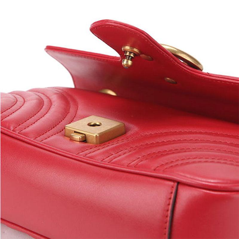 Gucci GG Marmont Matelassé Мини-сумка Красная Женские Сумки на плечо 446744-DTDIT-6433