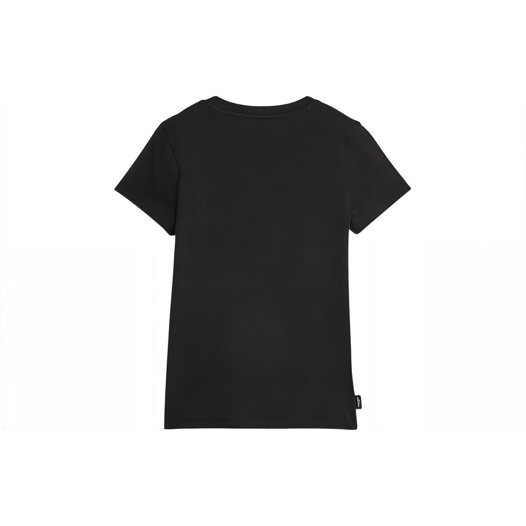Puma Футболка Team Tee с вышитыми буквами, круглым вырезом, коротким рукавом, женские топы, черный цвет 624706-01
