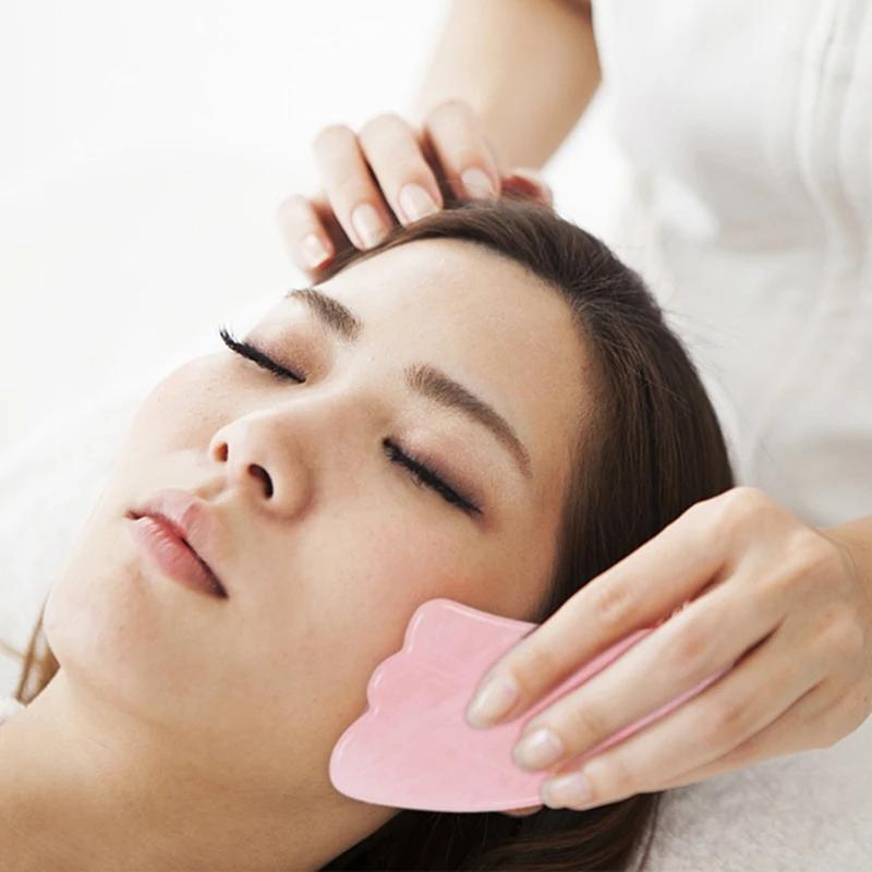 100% Natural Rose Quartz Jade Roller Gua Sha Massager Set Jade Stone Gouache Scraper Facial Massage Lifting SPA Anti Aging Tools