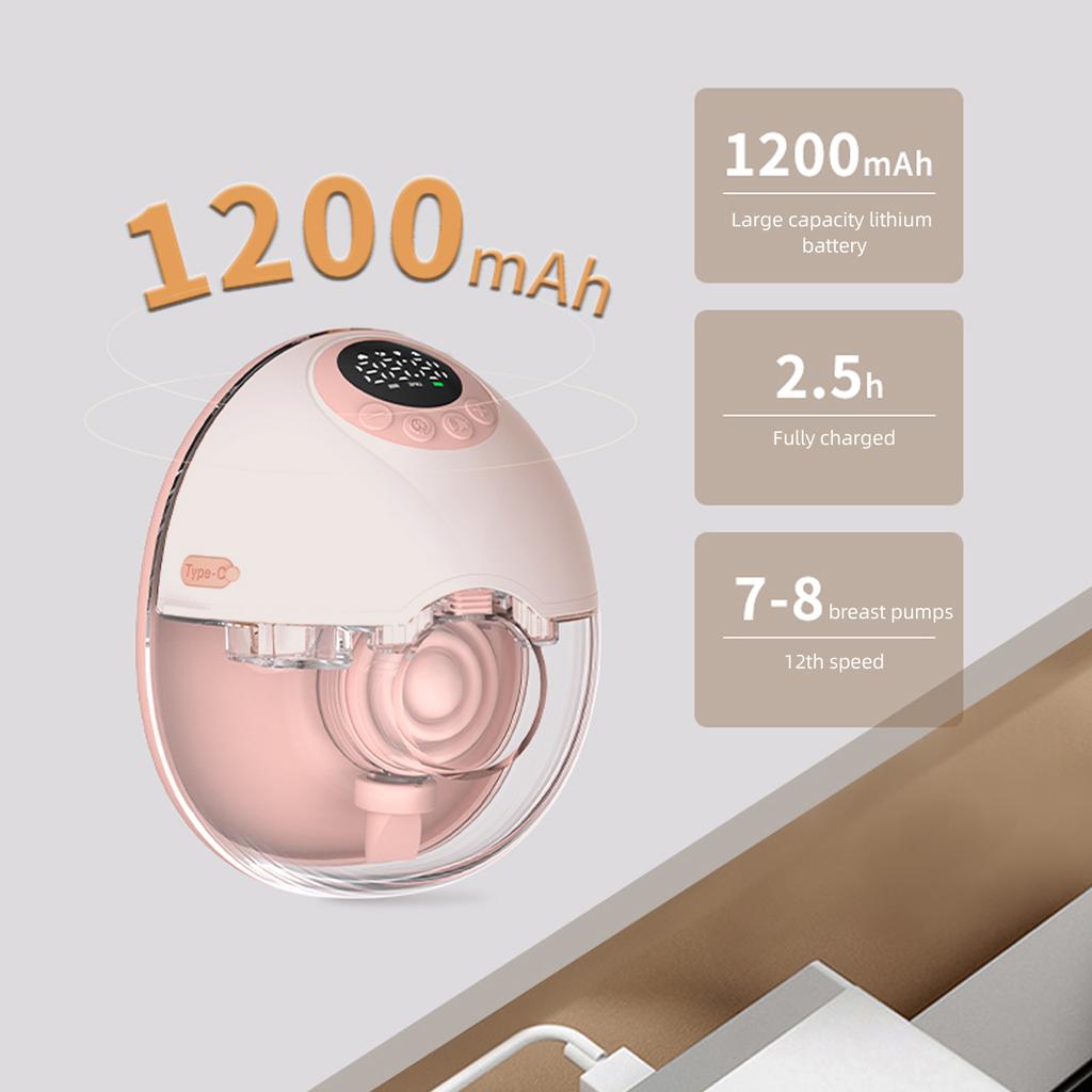 Носимые электрические молокоотсосы Hands Free для кормления грудью 4 режима 12 уровней всасывания Голосовое вещание