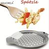 KEMORELA Stainless Steel Spaetzle Maker Lid with Scraper Traditional German Egg Noodle Maker Pan Pot Spaghetti Strainer