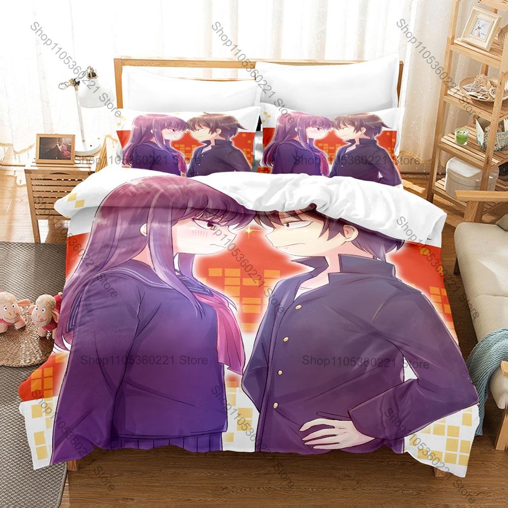 Hi Score Girl Bedding Set Duvet Cover + 2 Pillowcases Retro Arcade Game Haruo Akira 90s Nostalgic Anime Soft Pastel Bedroom
