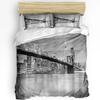 3pcs Bedding Set Grey New York City Landscape Home Textile Duvet Cover Pillow Case Boy Kid Teen Girl Bedding Covers Set