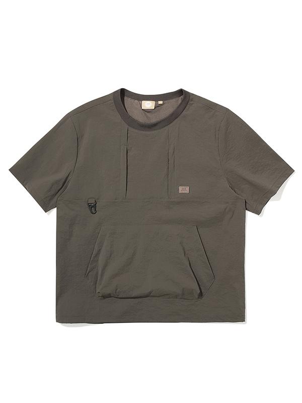 BBC EARTH W Utility Woven Round T-Shirt_Khaki