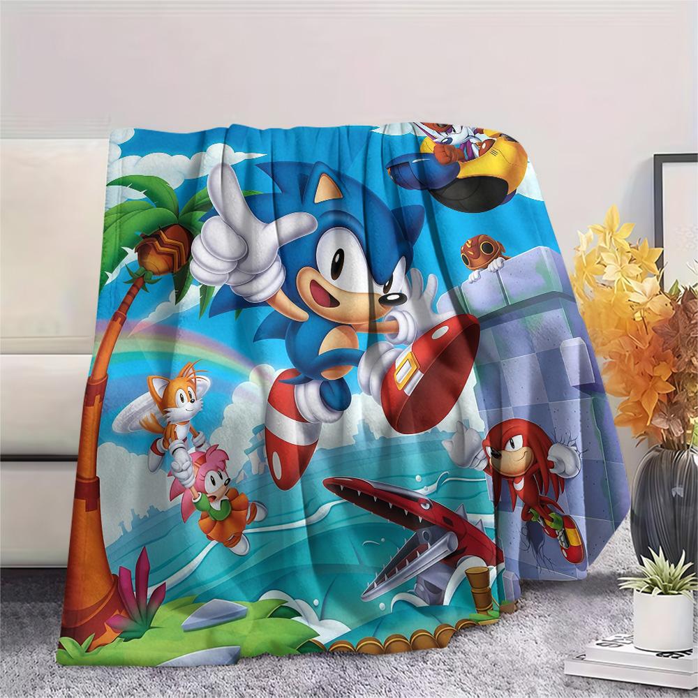 Sonic the Hedgehog Flannel Blanket, High quality Comfortable for All Seasons, Home Decor, Warmth and Comfort