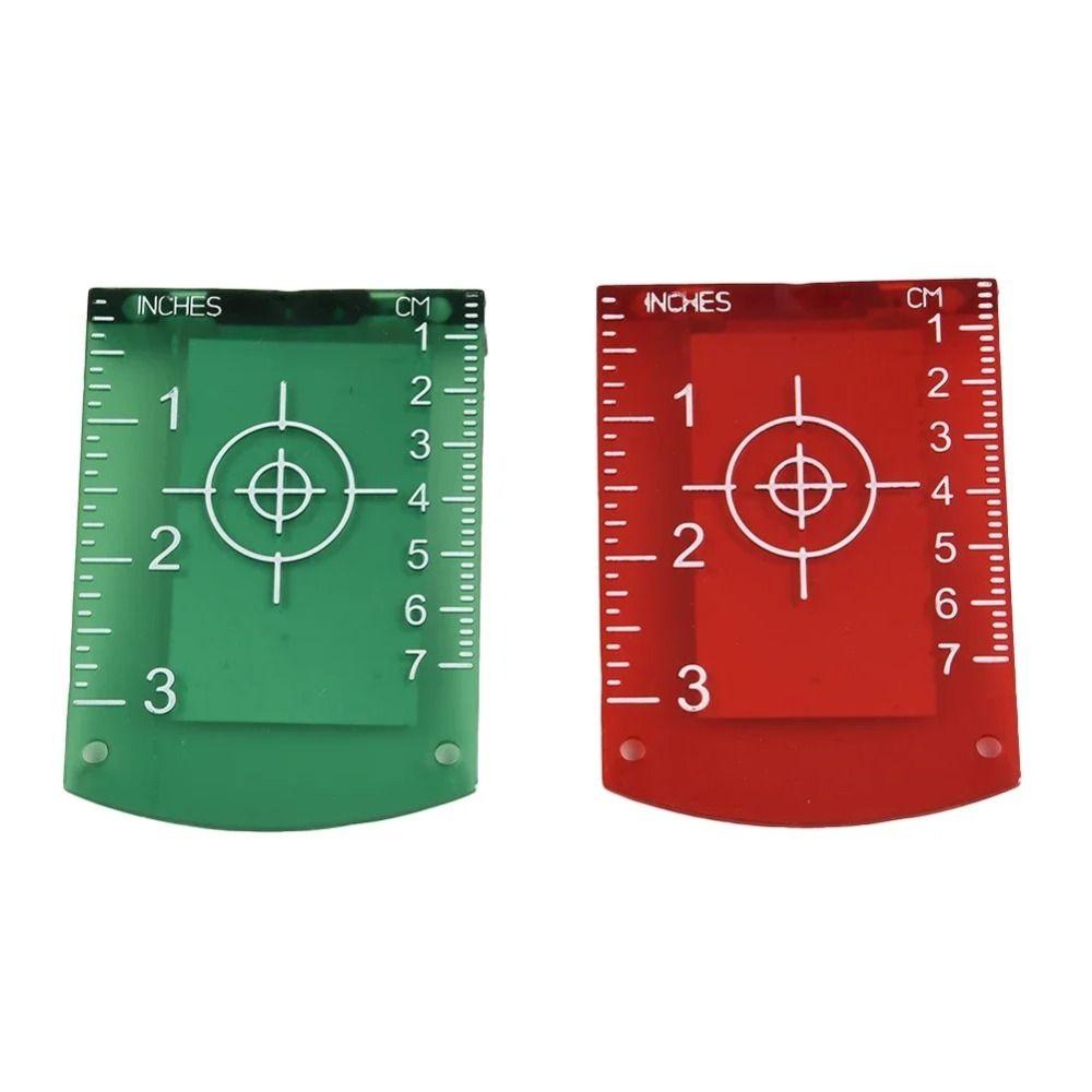 2Pcs Red/Green Line Beam Distance Plate Double Scale Magnetic Target Plate  For Line Lasers