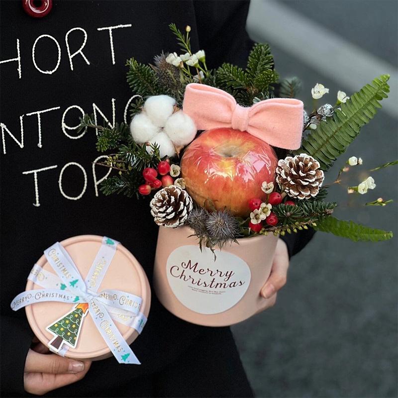 1PC Packaging Decoration Round Cardboard Gift Boxes Small Hug Bucket Flower Box Rose Flower