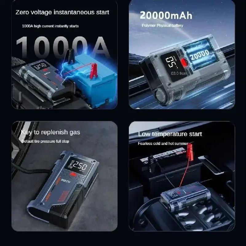 Портативный автомобильный пусковой агрегат и воздушный насос 4 в 1 150PSI воздушный компрессор PowerBank усилитель автомобильного пускового устройства автомобильный насос для накачивания шин