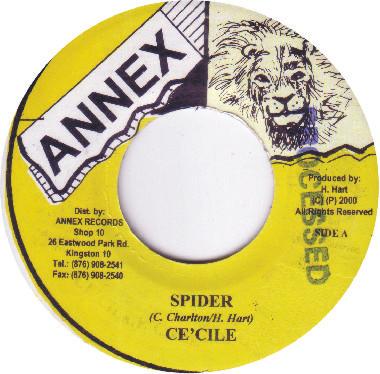 7-дюймовая пластинка CECILE Spider NONE Приложение 2000 Ямайка Регги Ска Даб Б/У