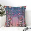 Romantic French pink decorative flowers Pillow Case linen pillow case sofa home decor cushion cover cushion cove