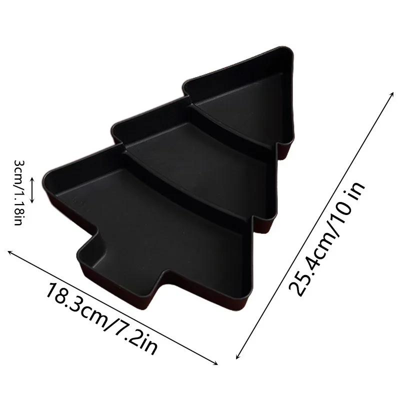 Creative Christmas Tree Shape Tray Plastic Compartmented Fruit Plate Candy Snacks Nut Tray Home Christmas Party Dessert Plate