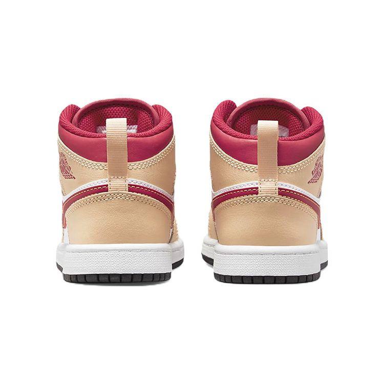 Детские кроссовки Air Jordan 1 Mid PS Light Curry Cardinal Red Cream White-Onyx White 640734-201