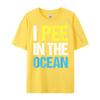 I Pee In The Ocean Funny Beach Vacation Cream T Shirt Breathable Mens Shirts Alphabet