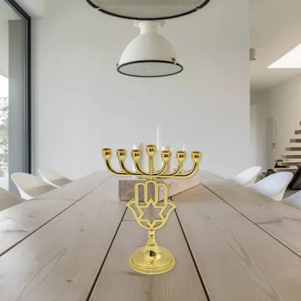 Modern 7Branch Candle Holder Hanukkah Menorah Candlestick Table Centerpiece Multifunctional Home Accent Ornaments